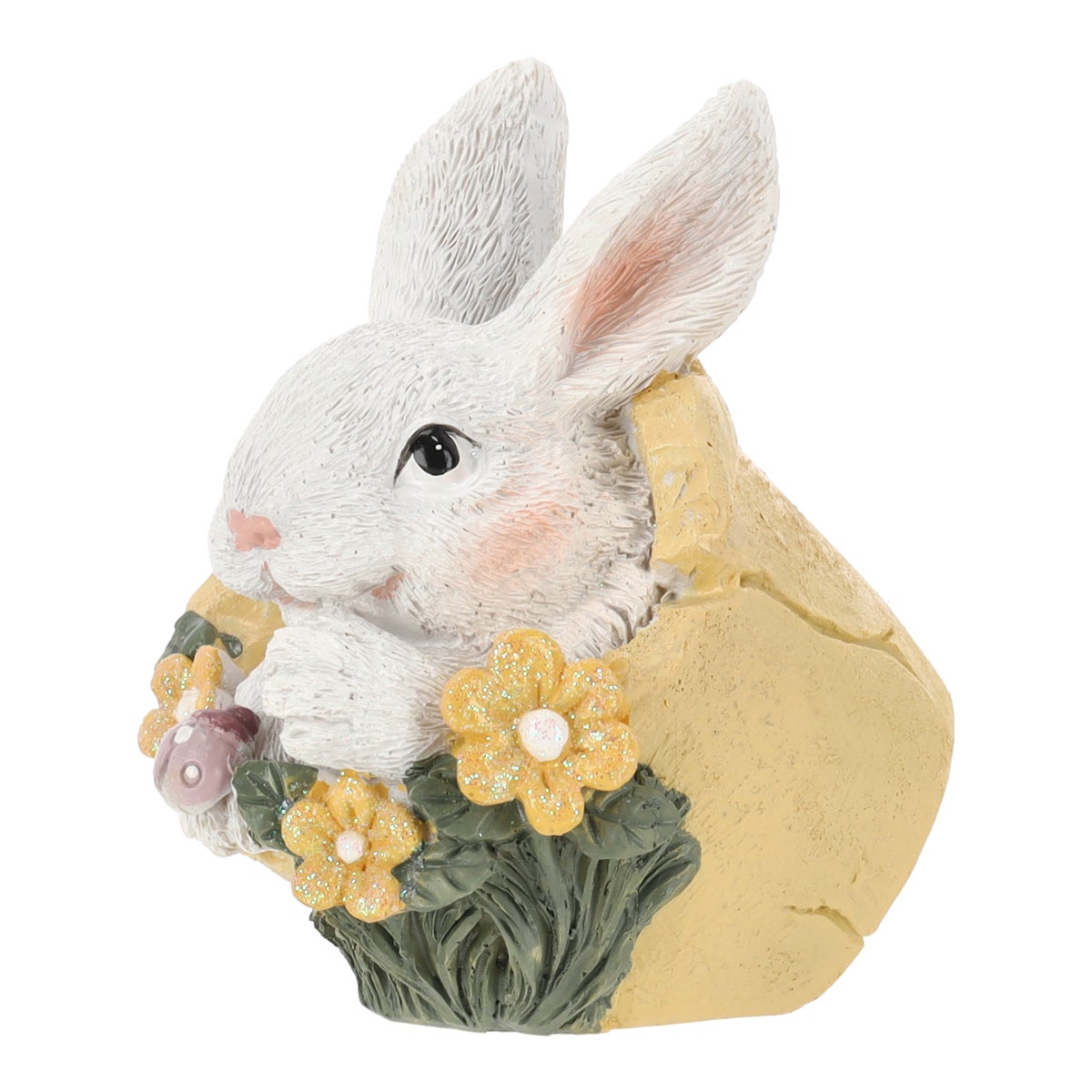 Konijn in bloem geel 10cm Konijn in bloem geel 10cm