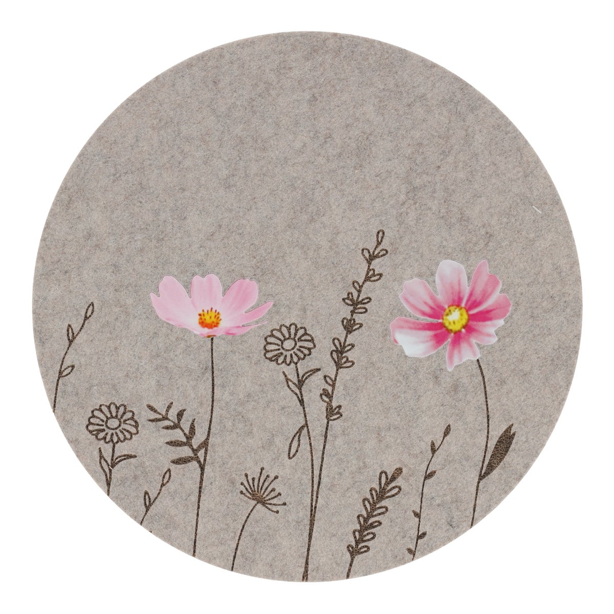 Placemat bloemen bruin 38 cm Placemat bloemen bruin 38 cm