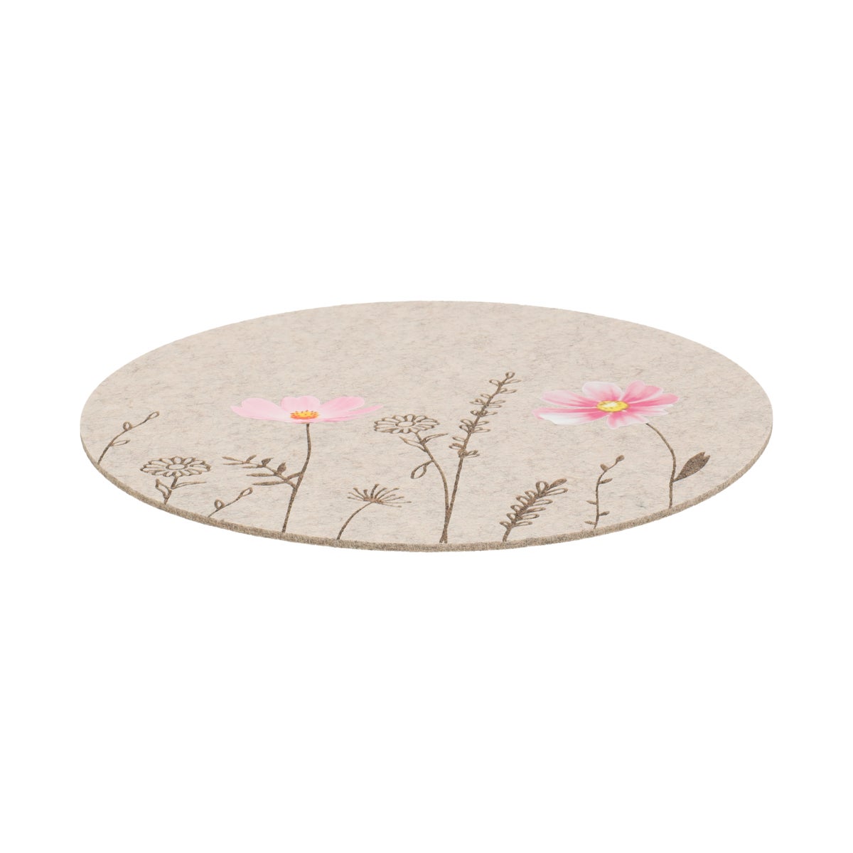 Placemat bloemen bruin 38 cm Placemat bloemen bruin 38 cm