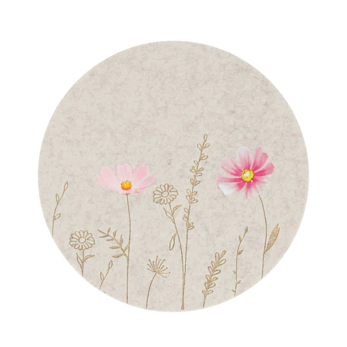 Placemat bloemen beige 38 cm Placemat bloemen beige 38 cm