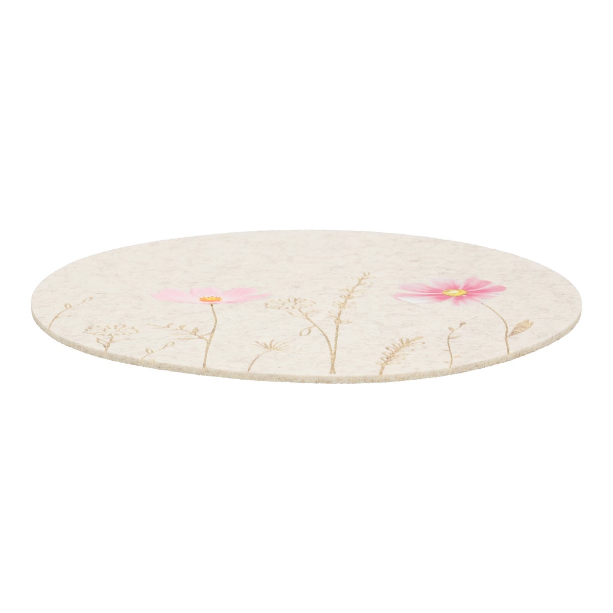 Placemat bloemen beige 38 cm Placemat bloemen beige 38 cm