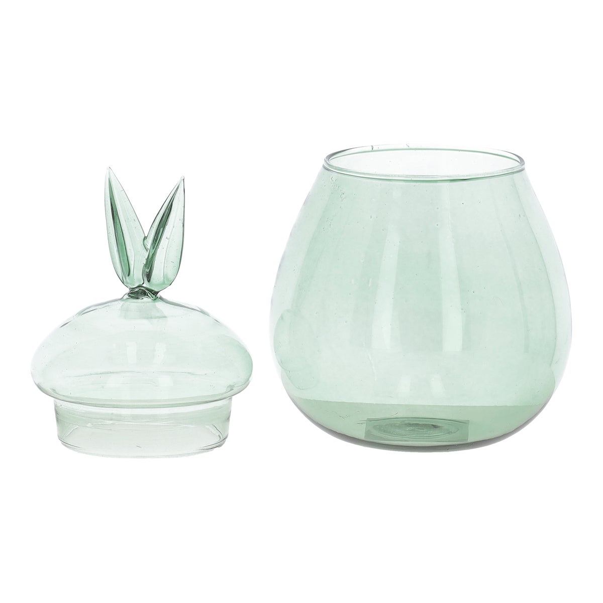 Pot glas konijn groen 15 cm Pot glas konijn groen 15 cm