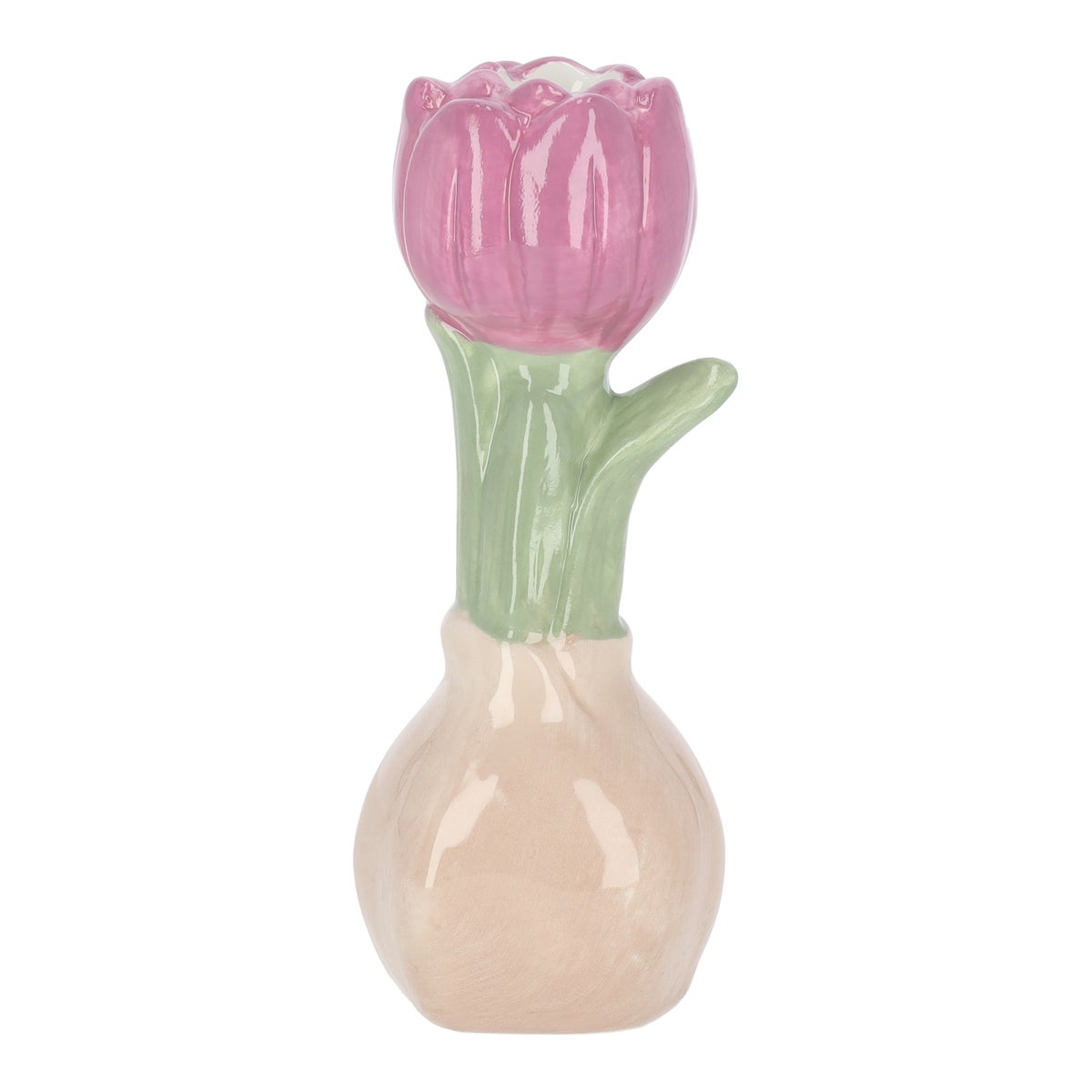 Kaarshouder tulp roze 17 cm Kaarshouder tulp roze 17 cm