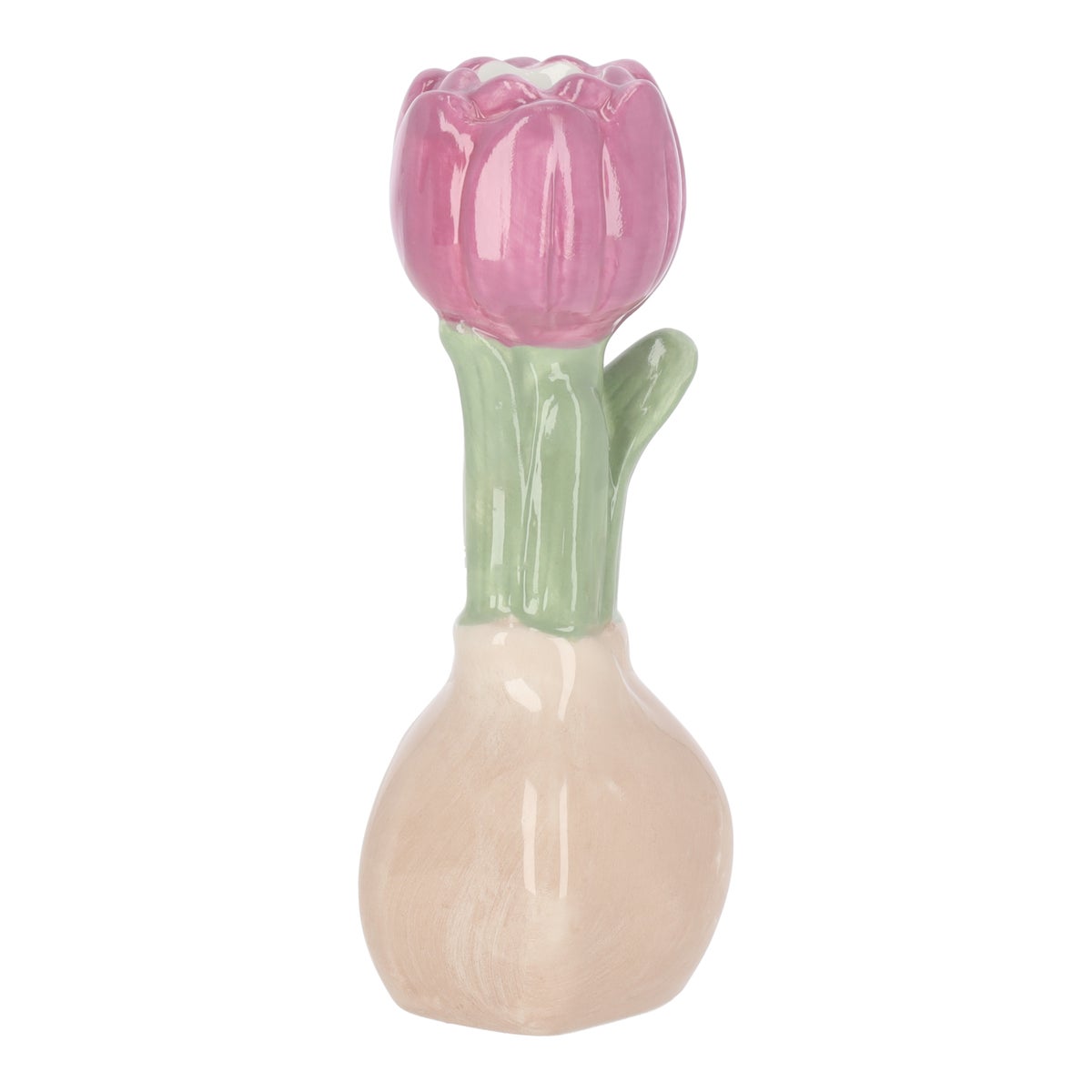 Kaarshouder tulp roze 17 cm Kaarshouder tulp roze 17 cm