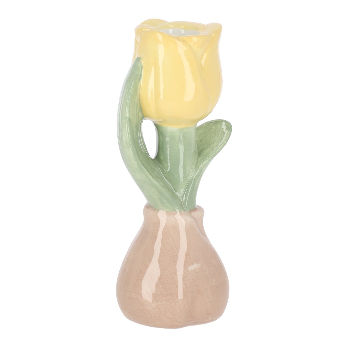 Kaarshouder tulp geel 17 cm Kaarshouder tulp geel 17 cm