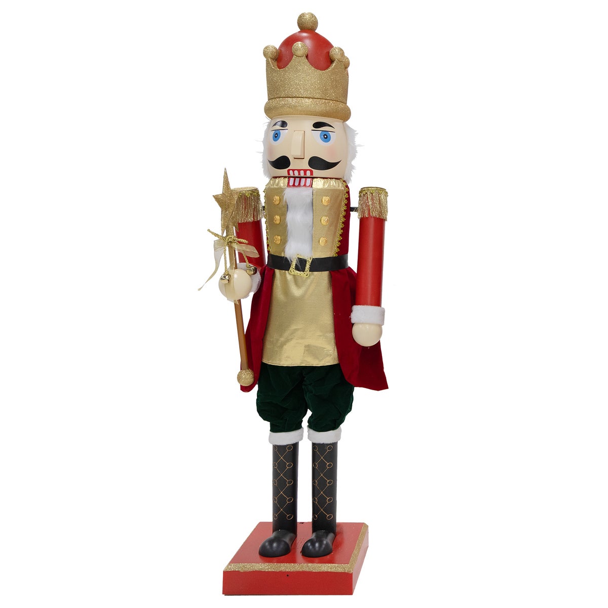 Notenkraker 160cm bewegend met geluid rood goud Notenkraker 160cm bewegend met geluid rood goud