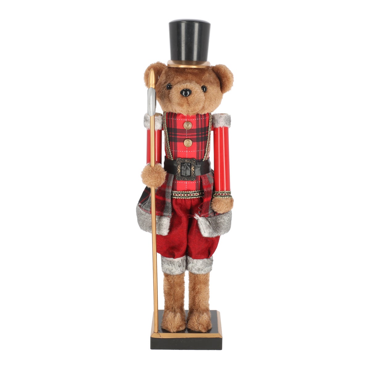 Notenkraker beer 60 cm tartan rood Notenkraker beer 60 cm tartan rood