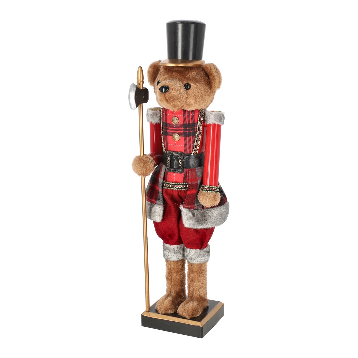Notenkraker beer 60 cm tartan rood Notenkraker beer 60 cm tartan rood
