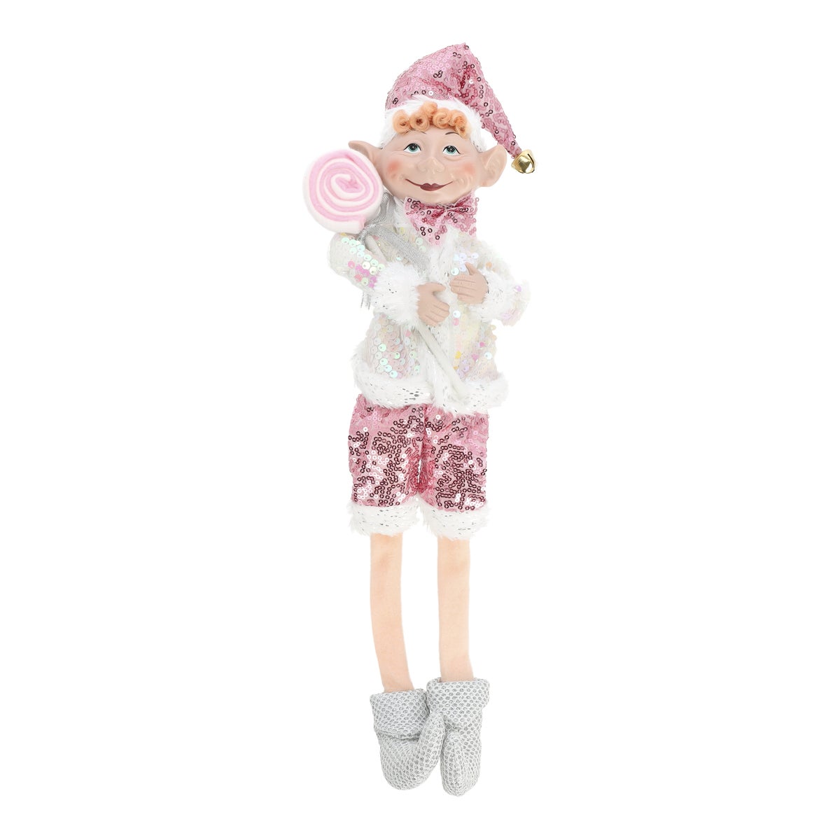 Kerstelf met lolly roze 50 cm Kerstelf met lolly roze 50 cm