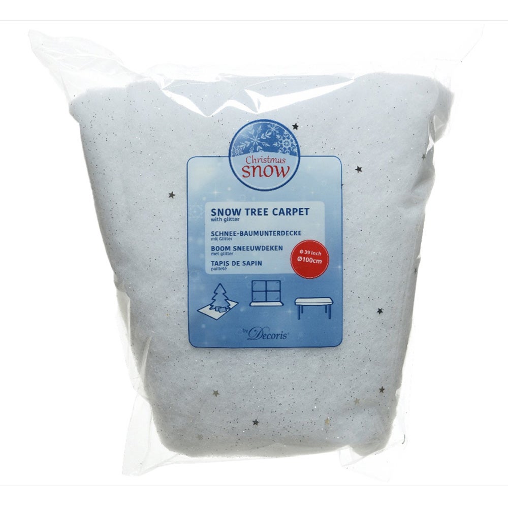 Kerstboomdeken sneeuw met glitter 100 cm Kerstboomdeken sneeuw met glitter 100 cm