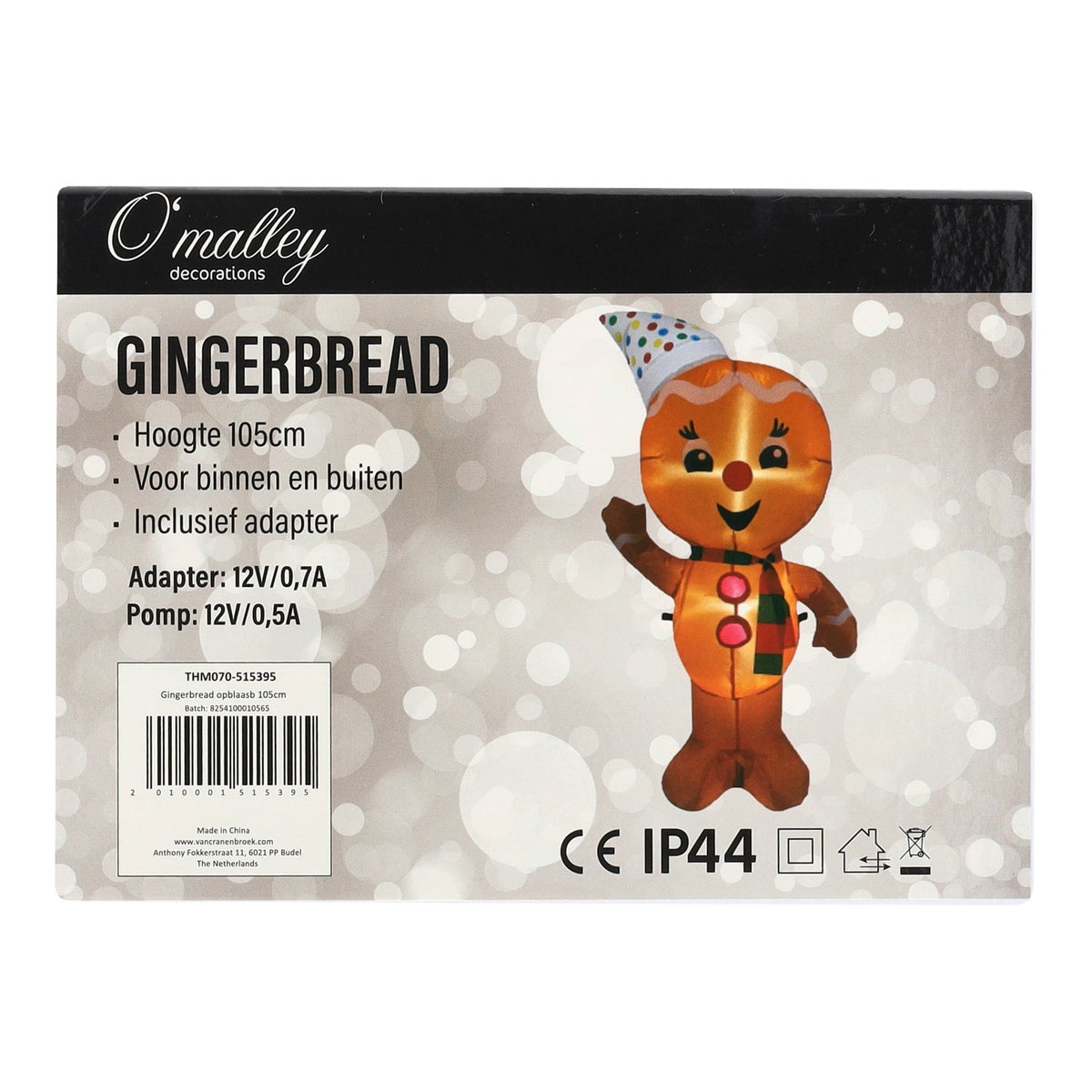 Gingerbread opblaasbaar 105 cm Gingerbread opblaasbaar 105 cm