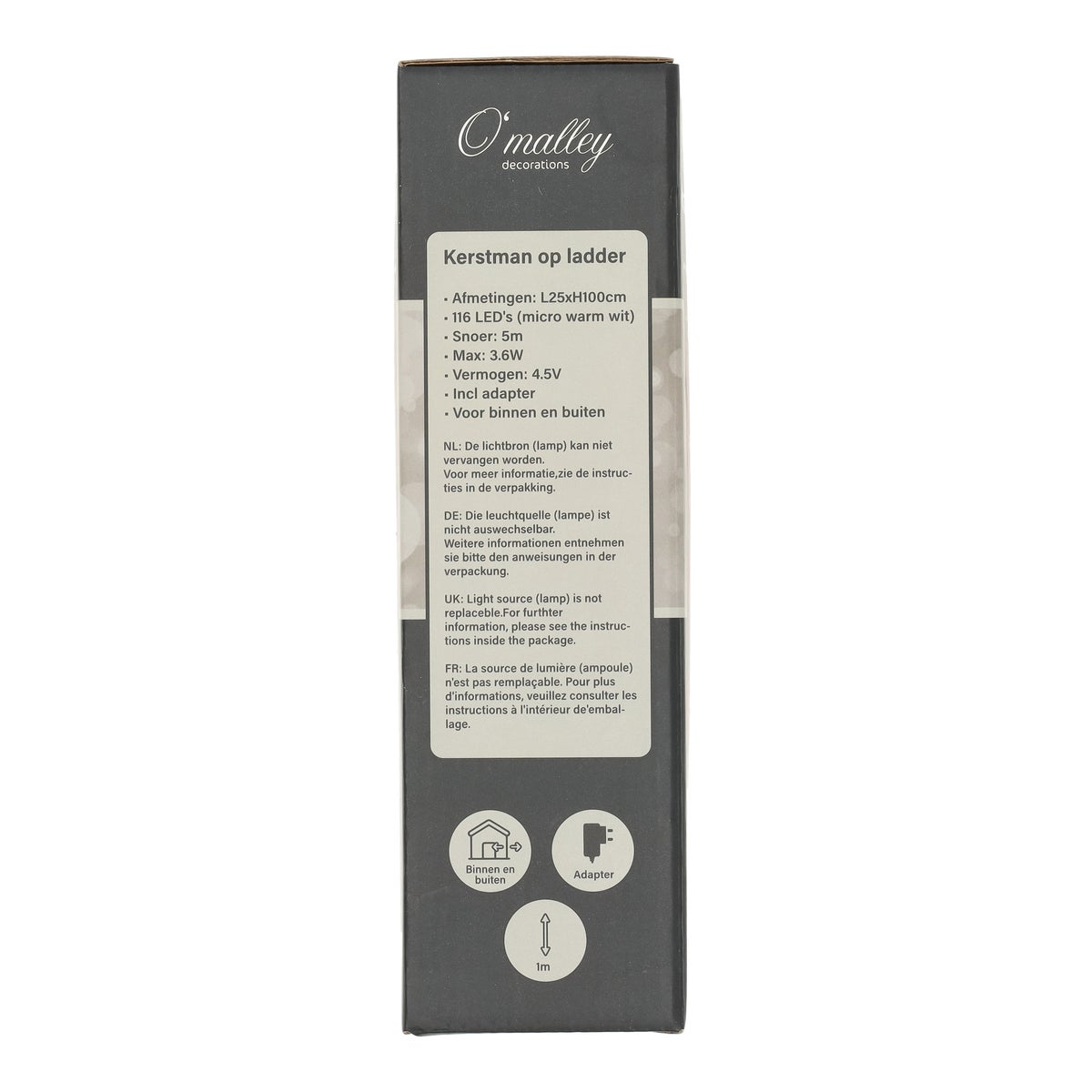 Kerstman op ladder 116 LED warm wit Kerstman op ladder 116 LED warm wit