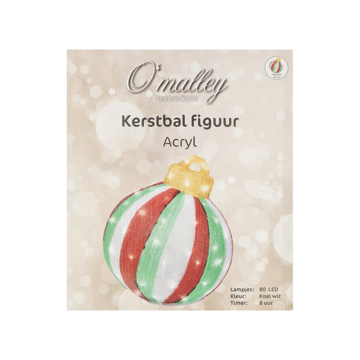 Kerstbal acryl 39 cm 80 LED Kerstbal acryl 39 cm 80 LED