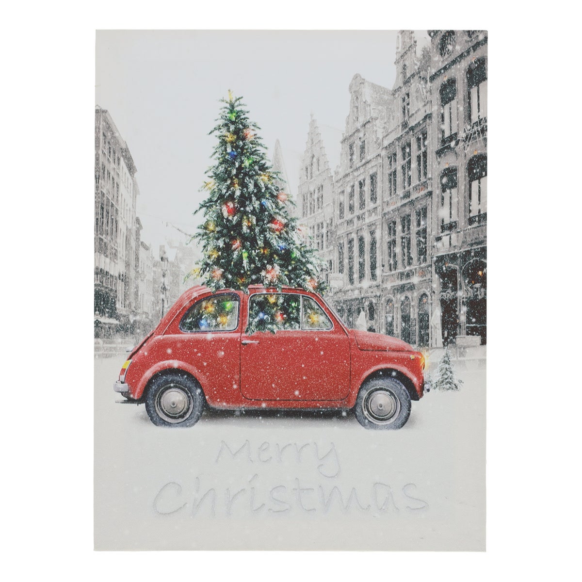 Schilderij Auto met boom LED 30 x 40 cm Schilderij Auto met boom LED 30 x 40 cm