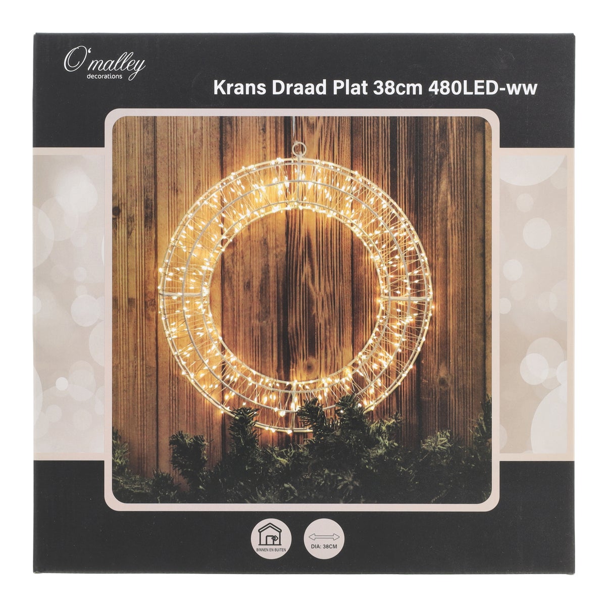 Krans draad plat 38cm 480LED-ww Krans draad plat 38cm 480LED-ww