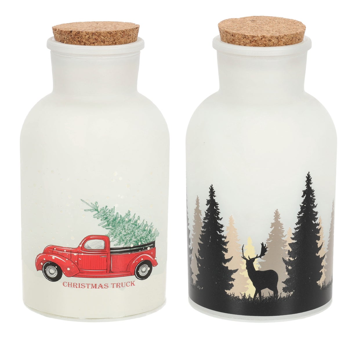 Pot glas met print LED 10 x 20 cm Pot glas met print LED 10 x 20 cm