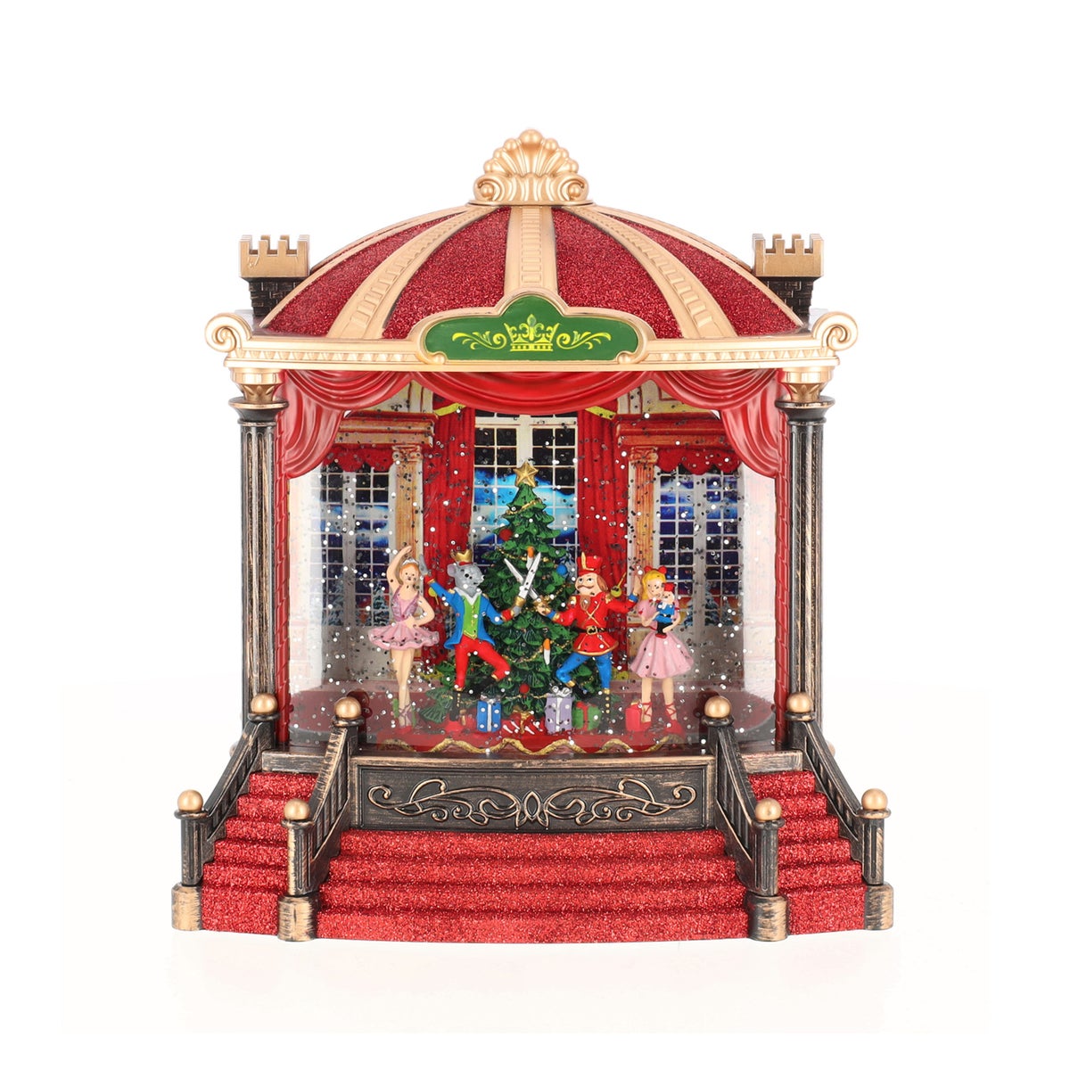 Operahuis glitter 24cm rood Operahuis glitter 24cm rood