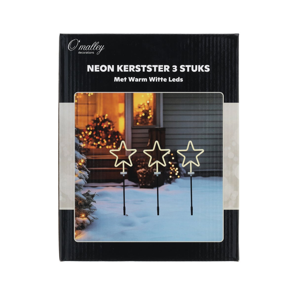 Kerstverlichting ster neon 3 stuks LED-ww Kerstverlichting ster neon 3 stuks LED-ww
