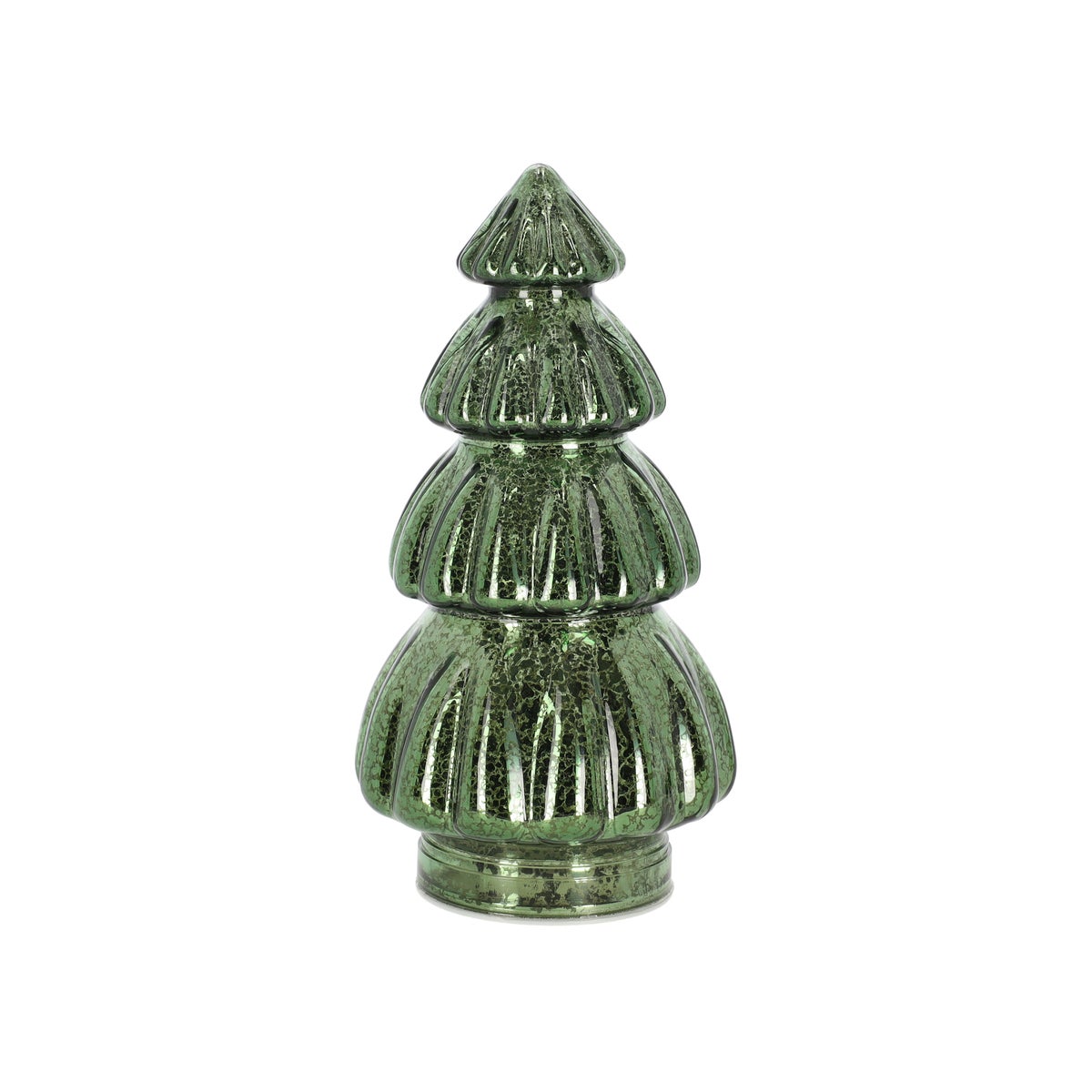 Kerstboom glas met led groen 29cm Kerstboom glas met led groen 29cm
