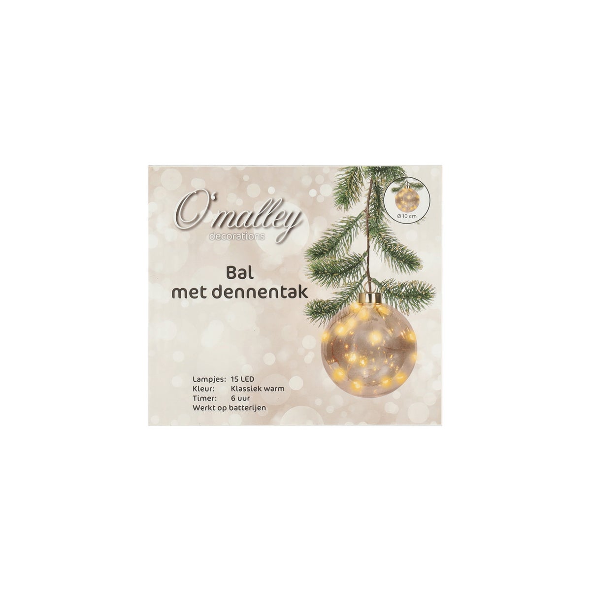 Bal met dennentak 15 LED Bal met dennentak 15 LED