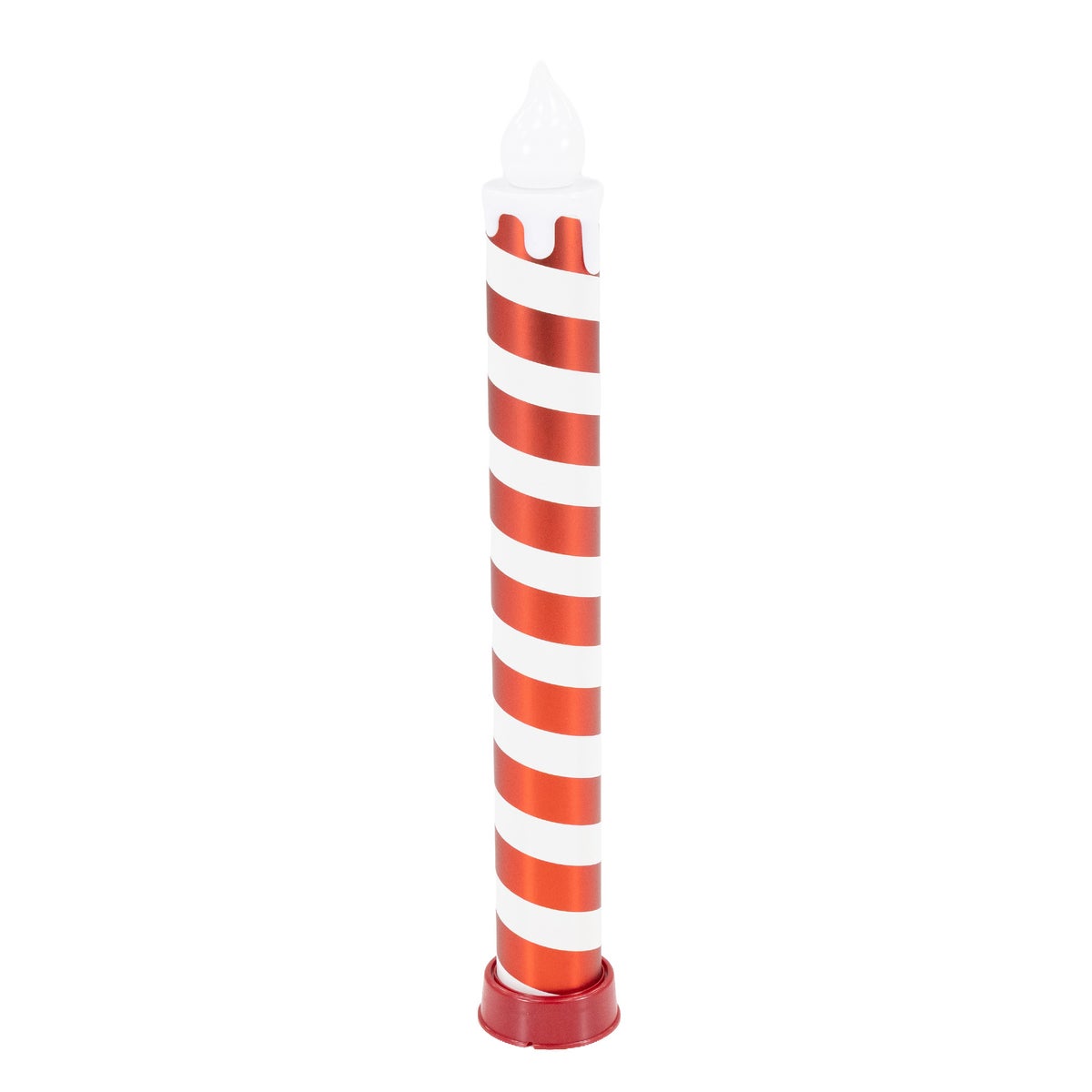 Kaars rood/wit 100 cm LED-vlam Kaars rood/wit 100 cm LED-vlam