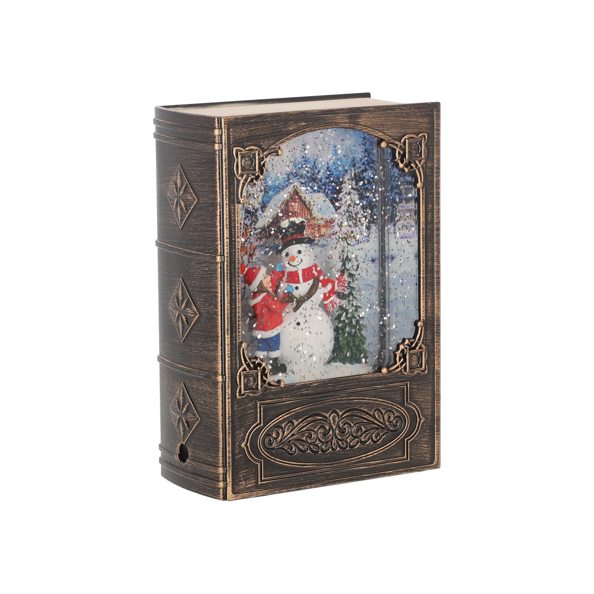 Boek Sneeuwman brons glitter 19 cm Boek Sneeuwman brons glitter 19 cm