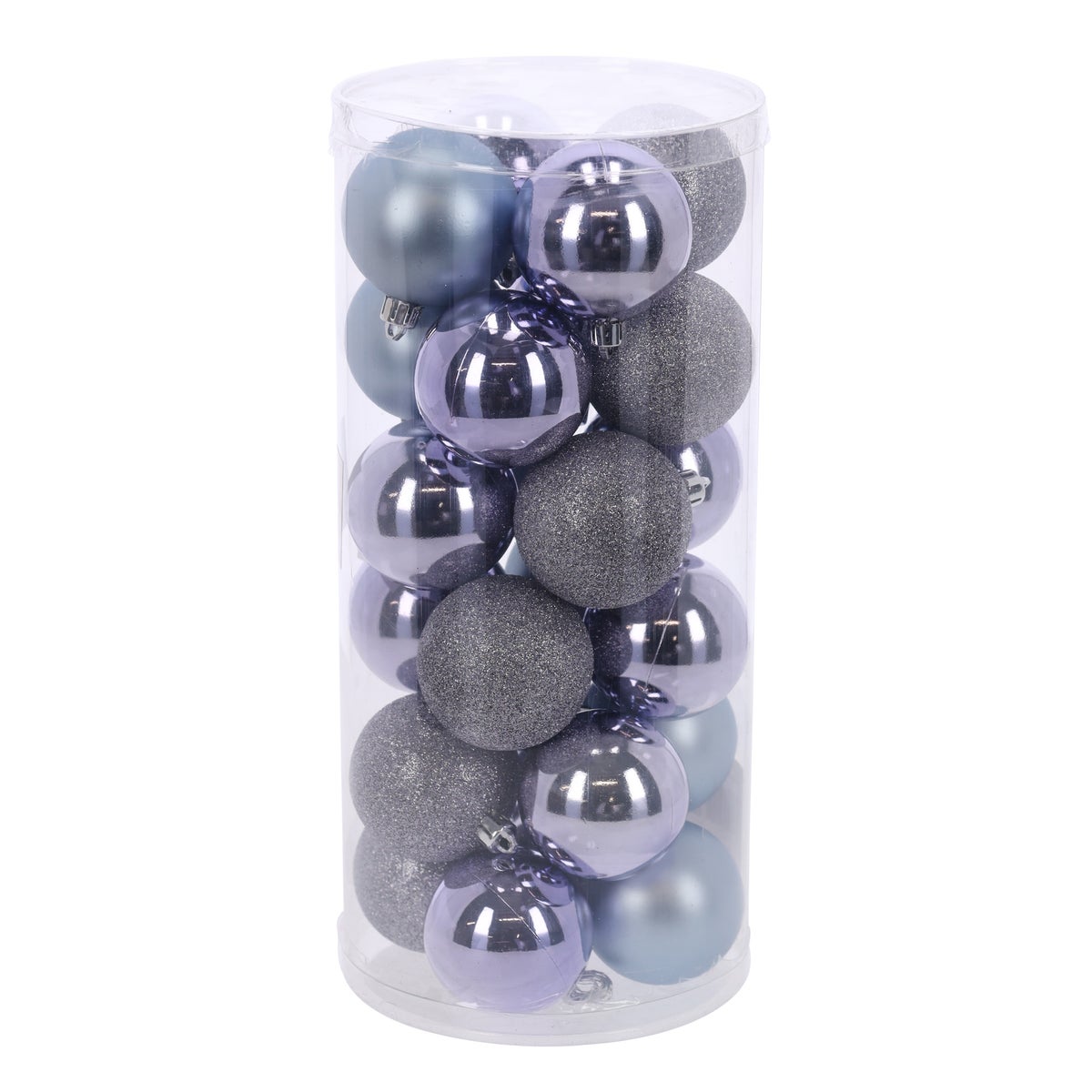 Kerstbal 6cm mix koker 24st mauve Kerstbal 6cm mix koker 24st mauve