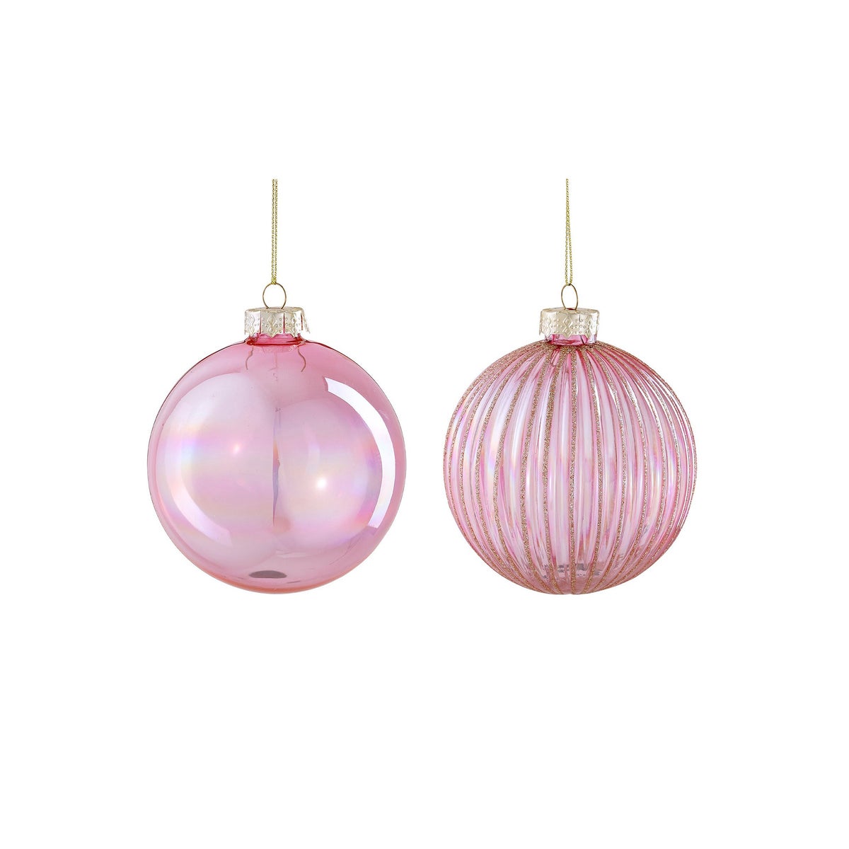 Kerstbal glas roze Kerstbal glas roze