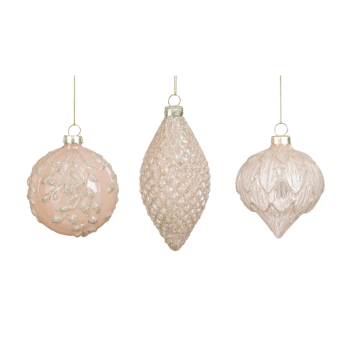 Kerstbal glas champagne 9 cm Kerstbal glas champagne 9 cm