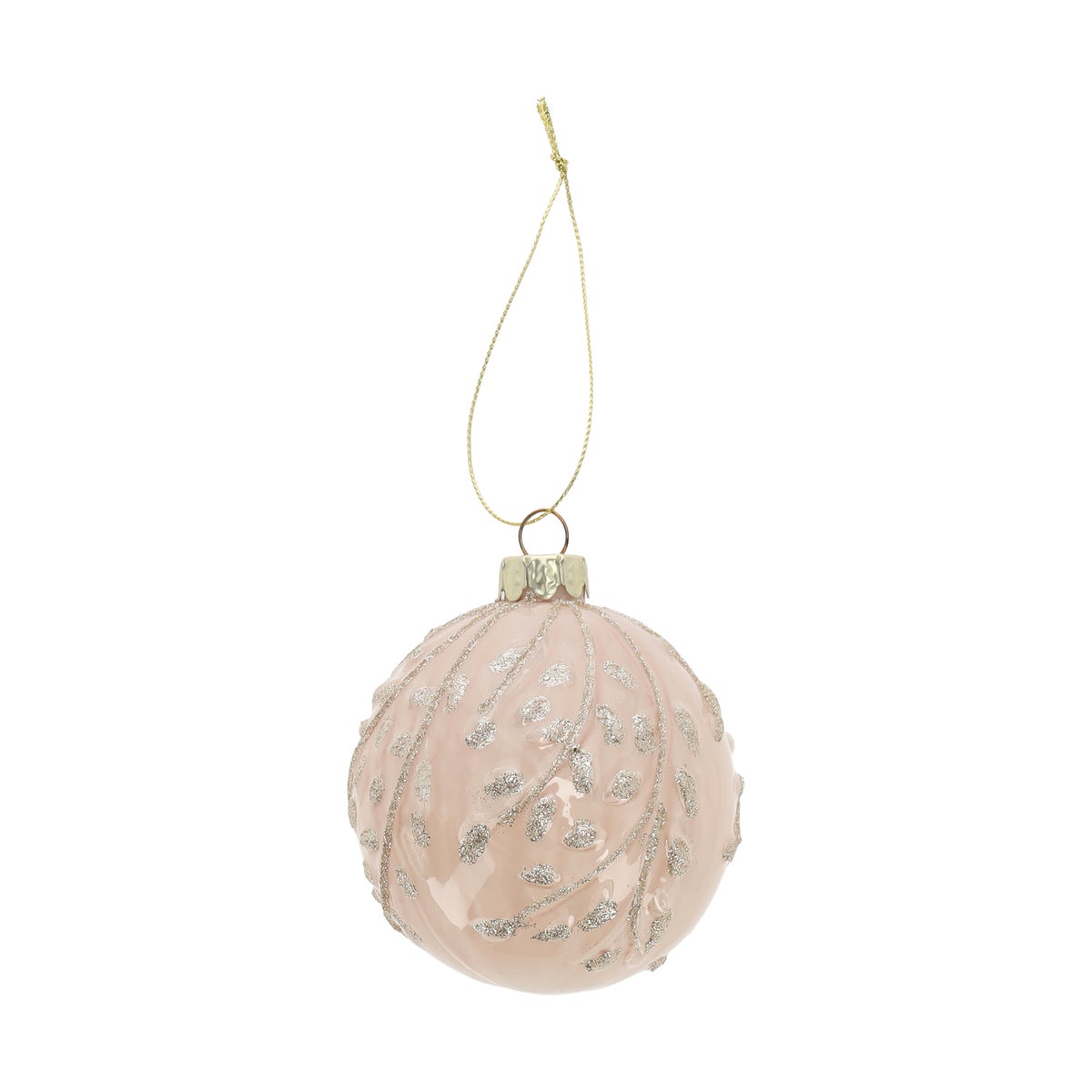 Kerstbal glas champagne 9 cm Kerstbal glas champagne 9 cm