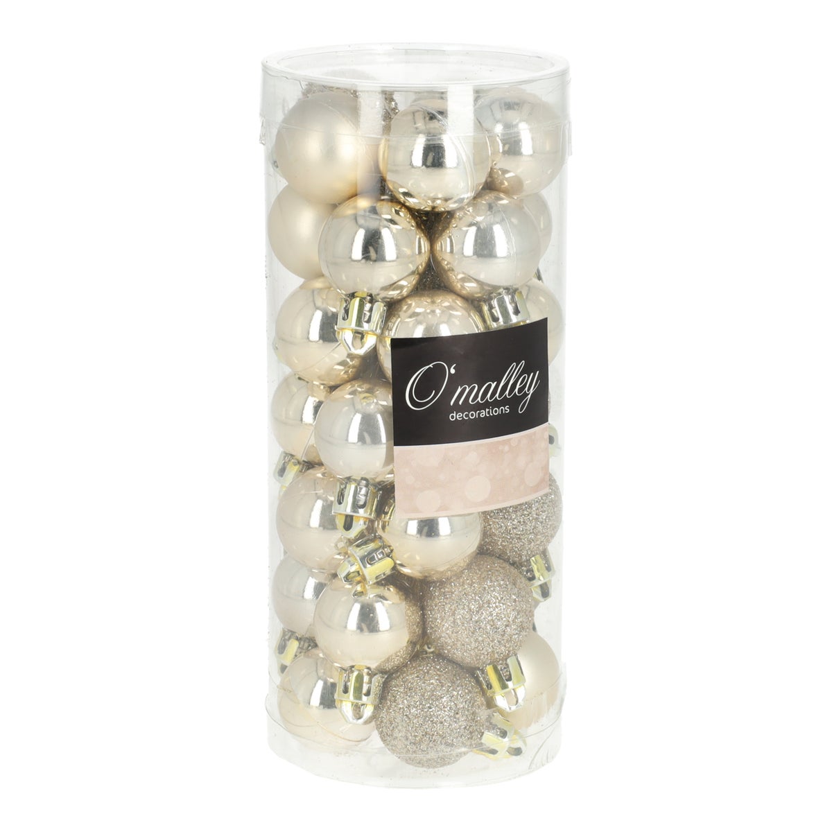 Kerstbal 2.5 cm cream mix koker 35 stuks Kerstbal 2.5 cm cream mix koker 35 stuks
