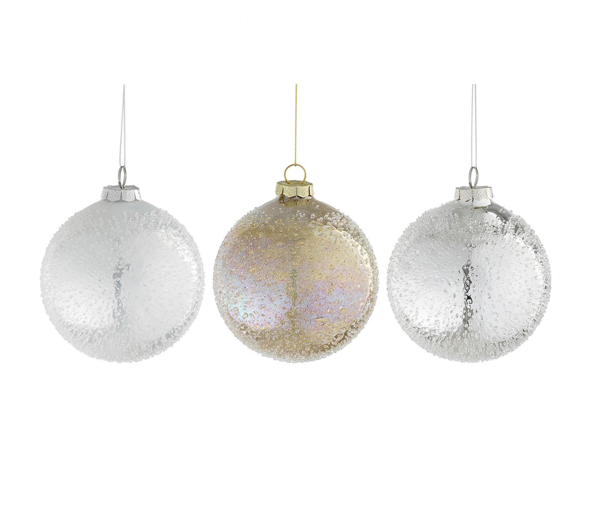 Kerstbal glas zilver goud 10cm Kerstbal glas zilver goud 10cm