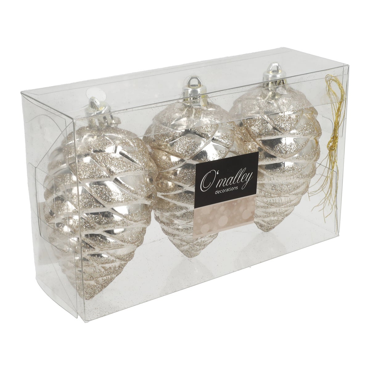 Dennenappel 9 cm cream 3 stuks Dennenappel 9 cm cream 3 stuks