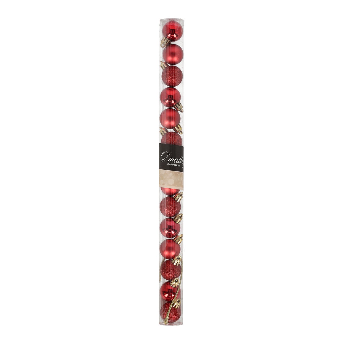 Kerstbal 3 cm mix tube 14 stuks rood Kerstbal 3 cm mix tube 14 stuks rood