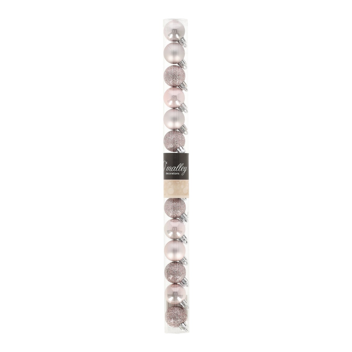 Kerstbal 3 cm mix tube 14 stuks poederroze Kerstbal 3 cm mix tube 14 stuks poederroze