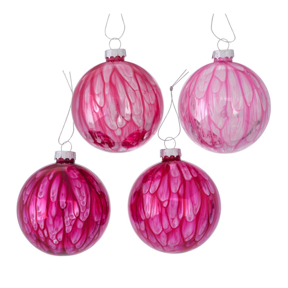 Kerstbal glas Shadie roze 8 cm Kerstbal glas Shadie roze 8 cm