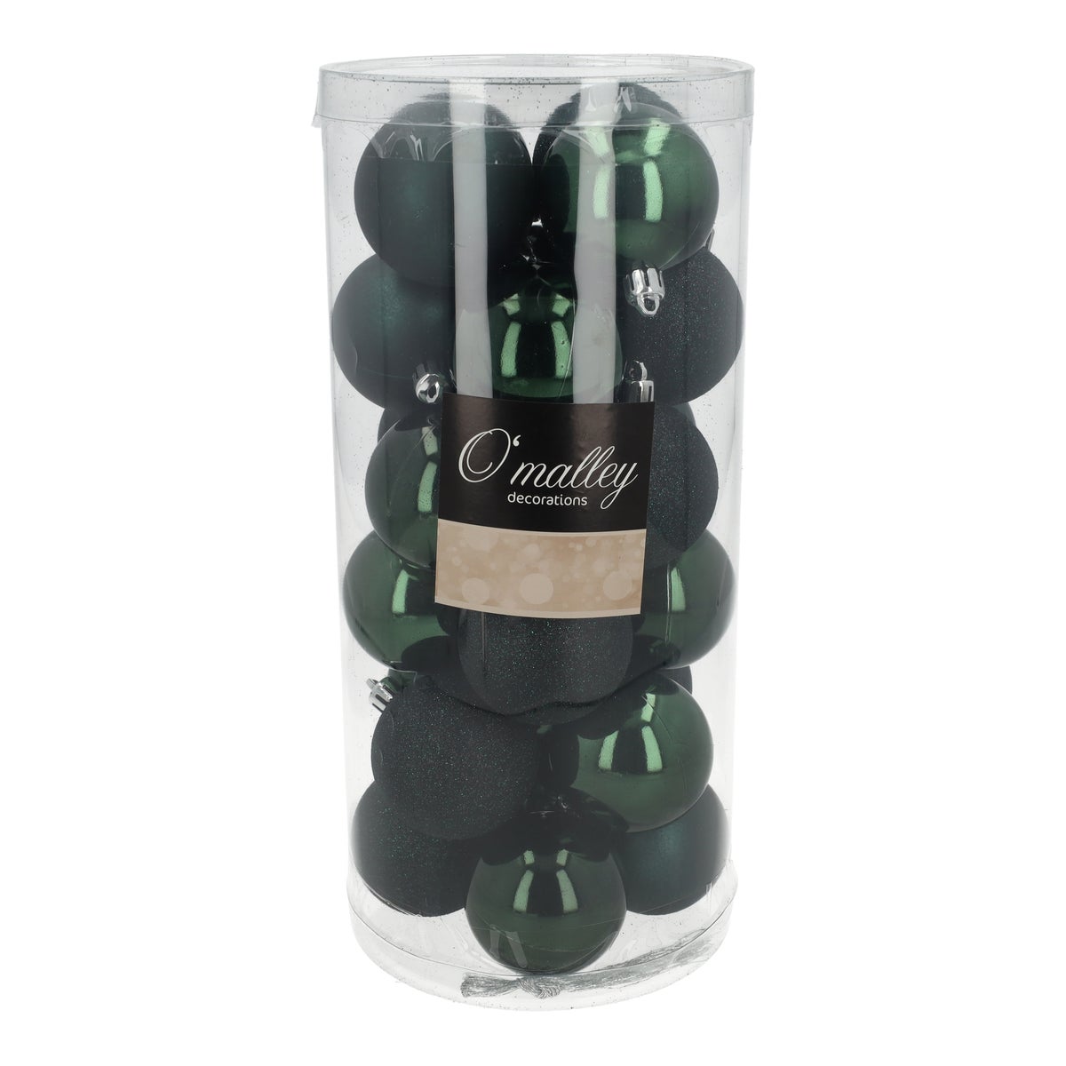 Kerstbal mix koker donkergroen 24 stuks Kerstbal mix koker donkergroen 24 stuks