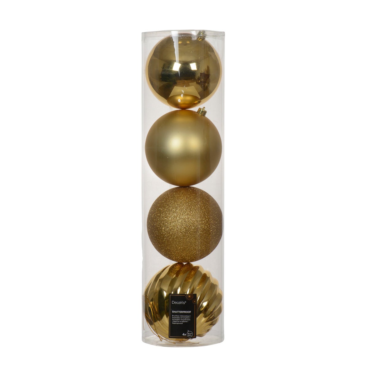 Kerstbal goud 14 cm 4 stuks Kerstbal goud 14 cm 4 stuks