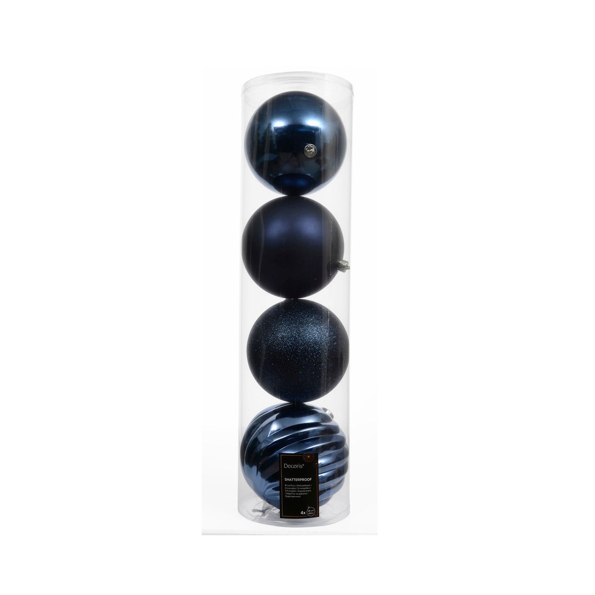 Kerstbal 14 cm night blue 4 stuks Kerstbal 14 cm night blue 4 stuks
