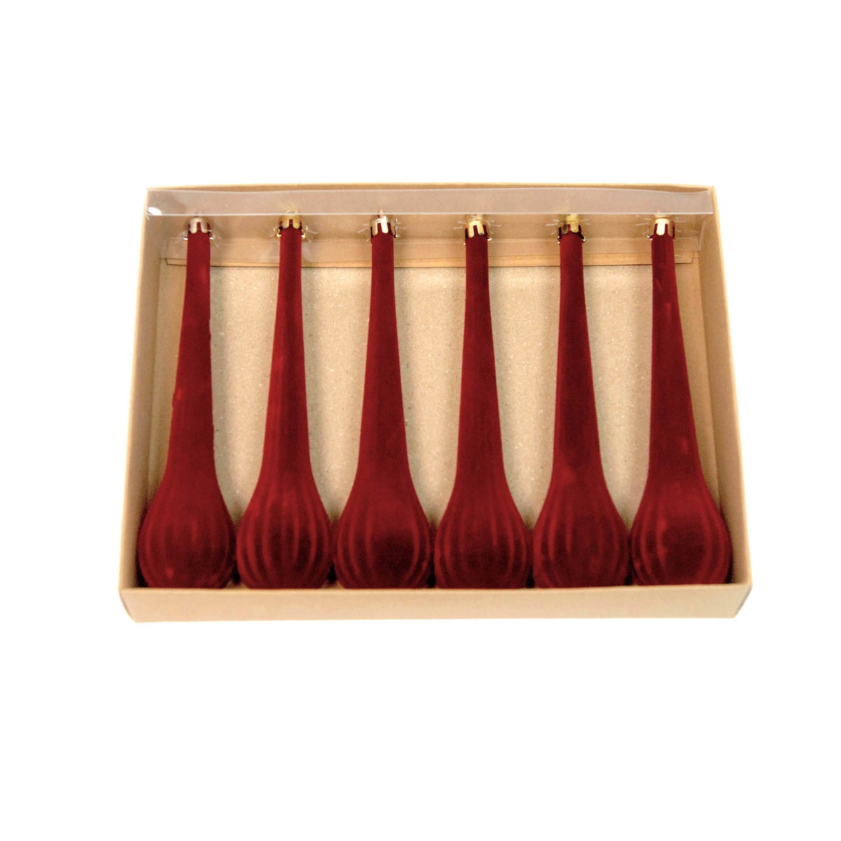 Anhänger Tropfen flock burgundy 18 cm 6 Stück Anhänger Tropfen flock burgundy 18 cm 6 Stück