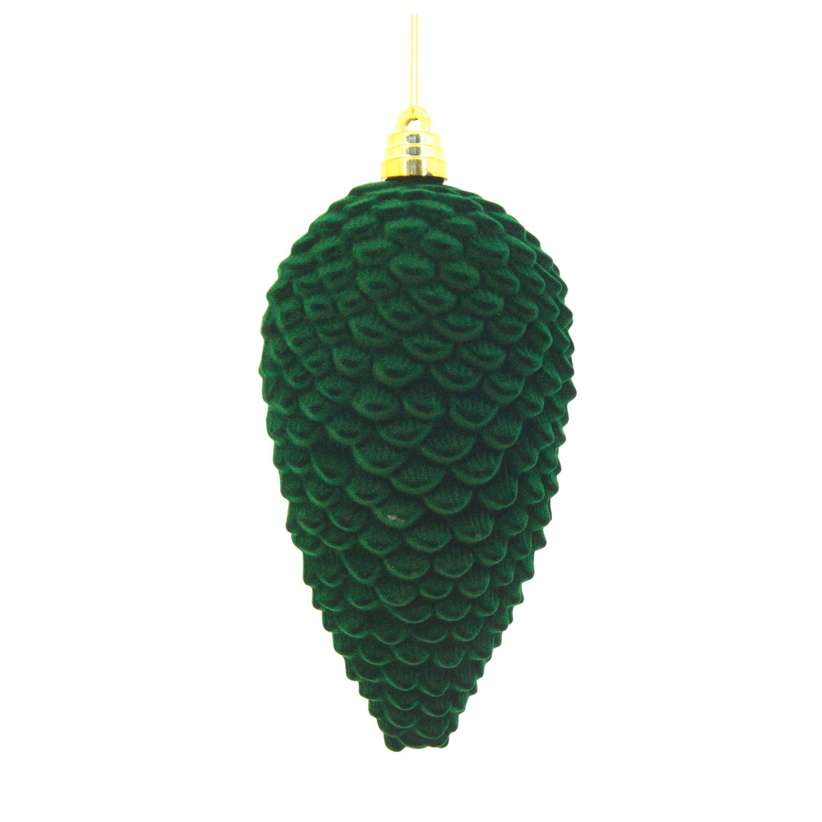 Dennenappel flock groen 25 cm Dennenappel flock groen 25 cm