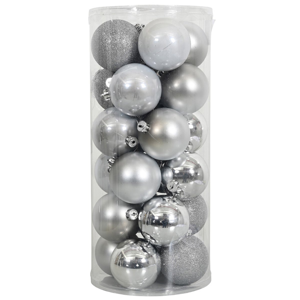 Kerstbal mix koker zilver Kerstbal mix koker zilver