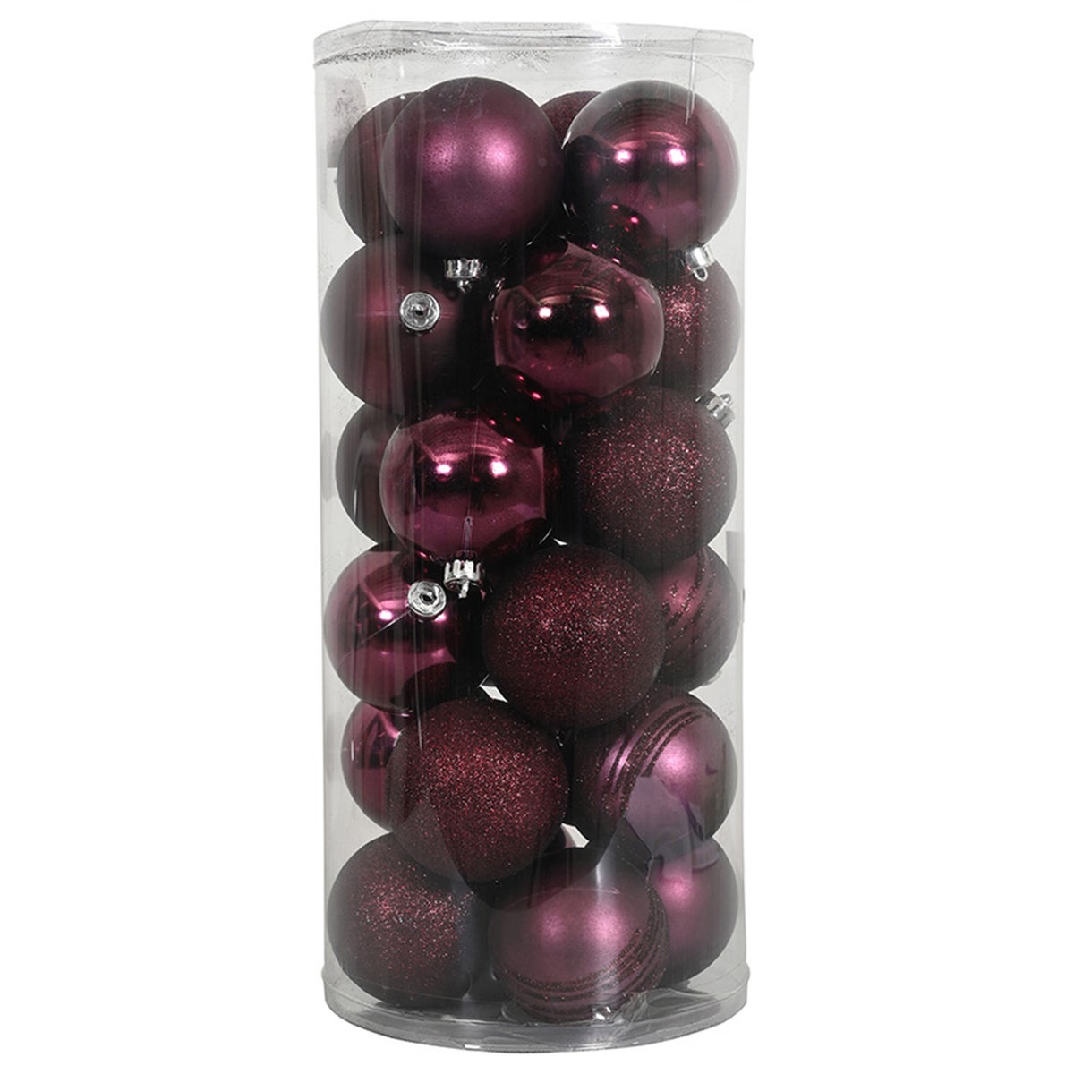 Kerstbal mix koker wijnrood Kerstbal mix koker wijnrood