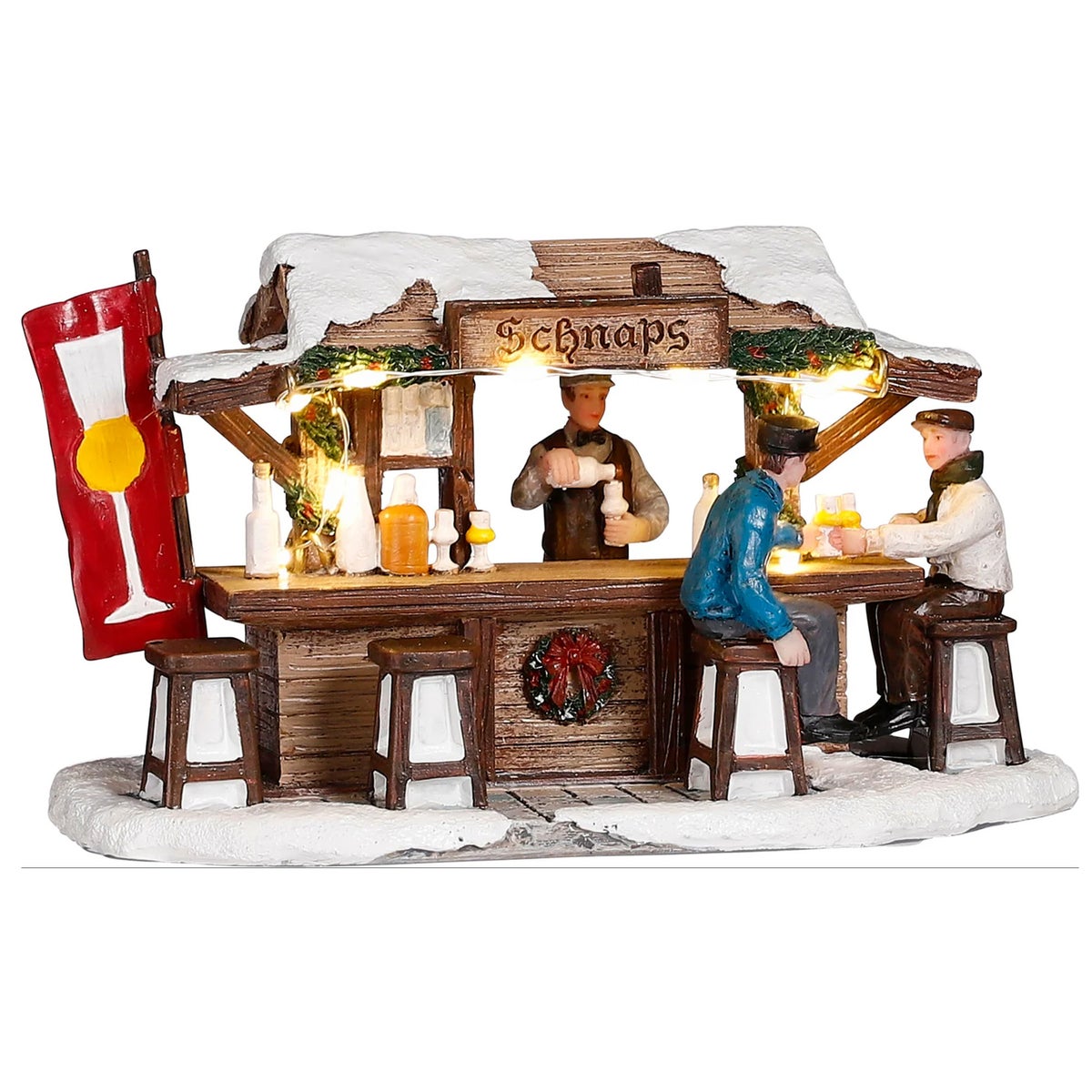 Kerstdorp Schnaps kraam 16x7x9cm Kerstdorp Schnaps kraam 16x7x9cm