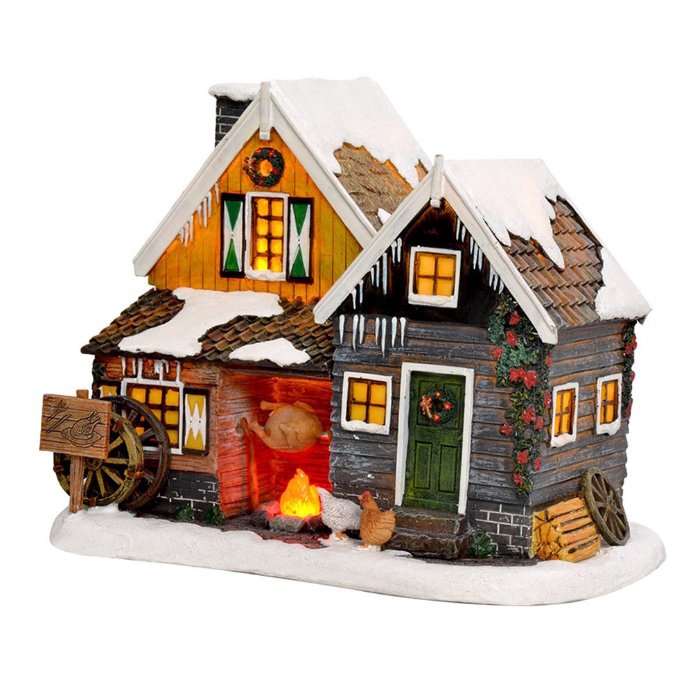 Kerstdorp Kippenboerderij 19 x 14 x 15 cm Kerstdorp Kippenboerderij 19 x 14 x 15 cm