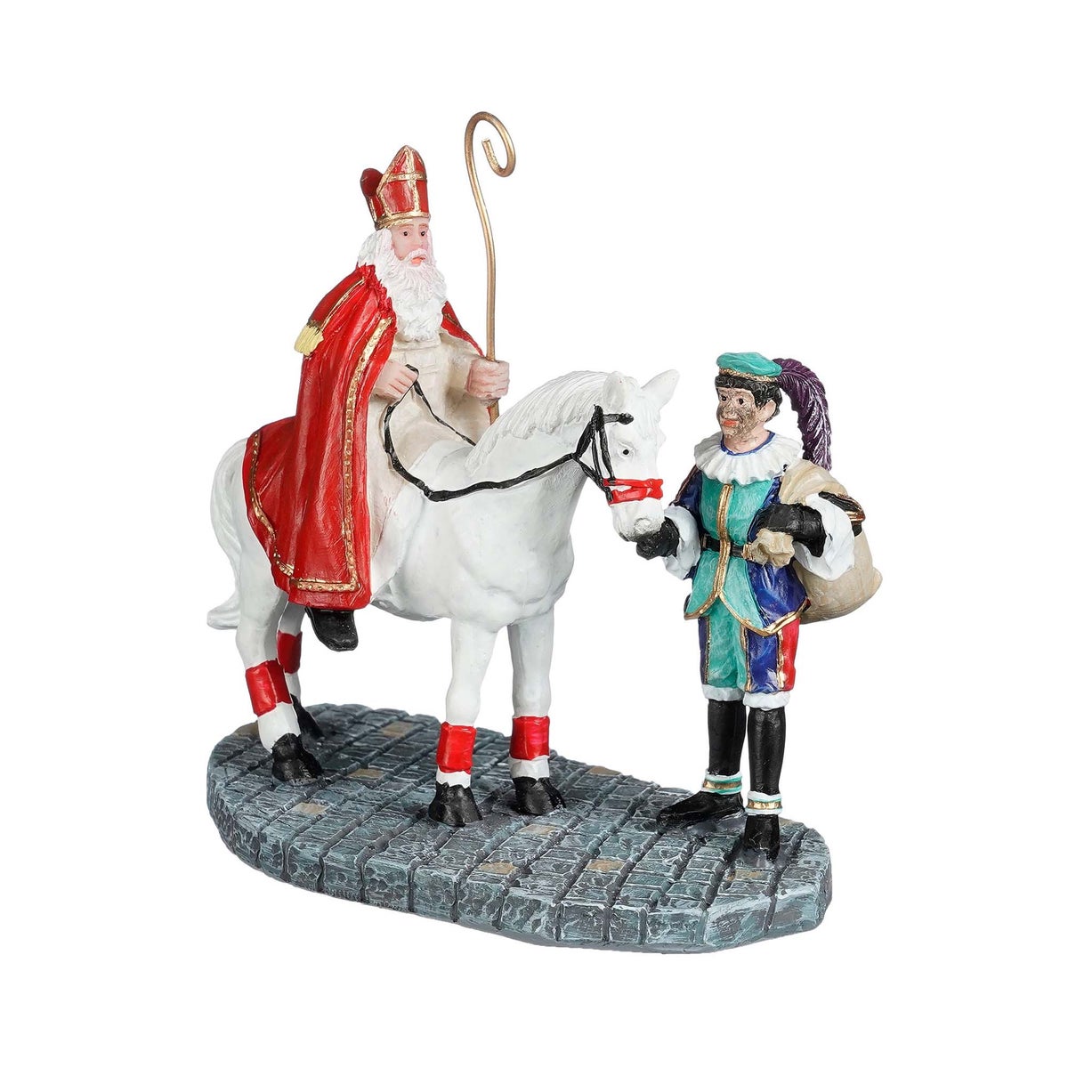 Kerstdorp Sint met paard 10 x 5x9 cm Kerstdorp Sint met paard 10 x 5x9 cm
