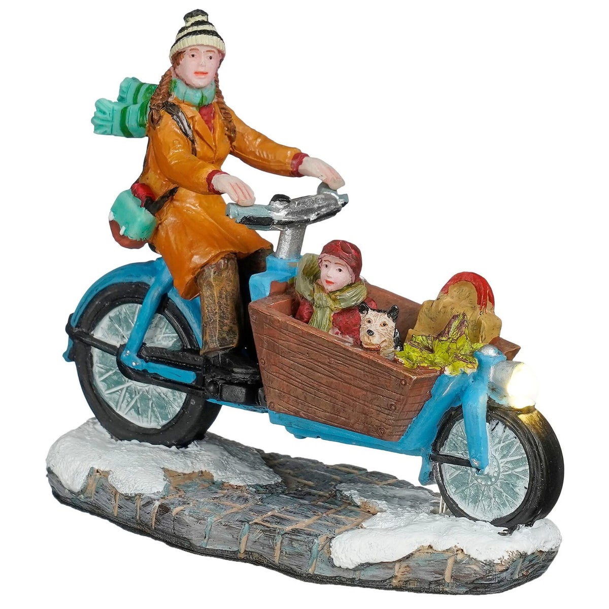 Kerstdorp Bakfiets blauw 9x4x8cm Kerstdorp Bakfiets blauw 9x4x8cm