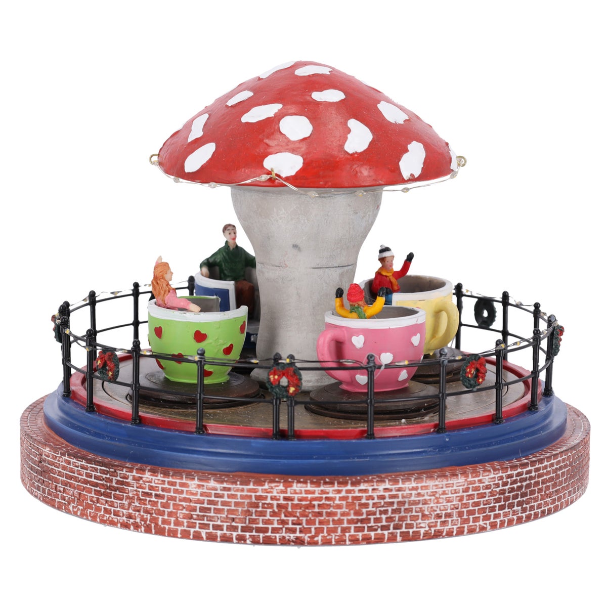 Kerstdorp draaiende kopjes 26x20cm Kerstdorp draaiende kopjes 26x20cm