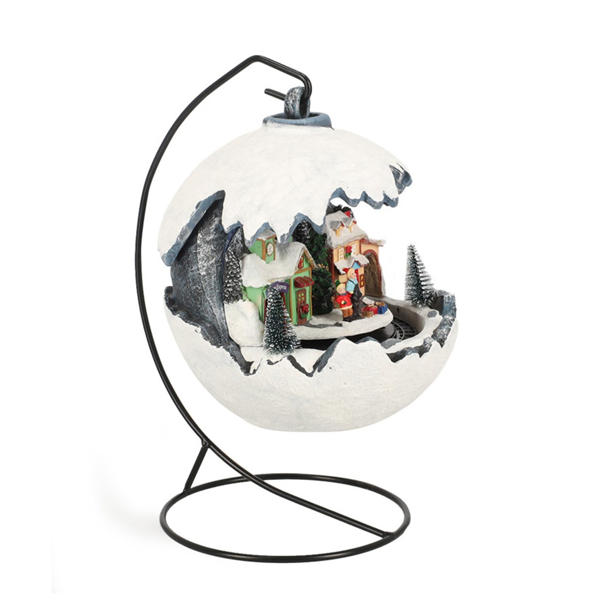 Kerstdorp trein sneeuwbal op voet Kerstdorp trein sneeuwbal op voet