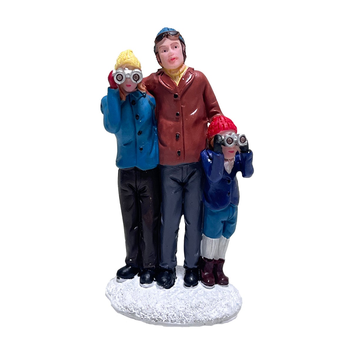 Kerstdorp gezin verrekijker Kerstdorp gezin verrekijker